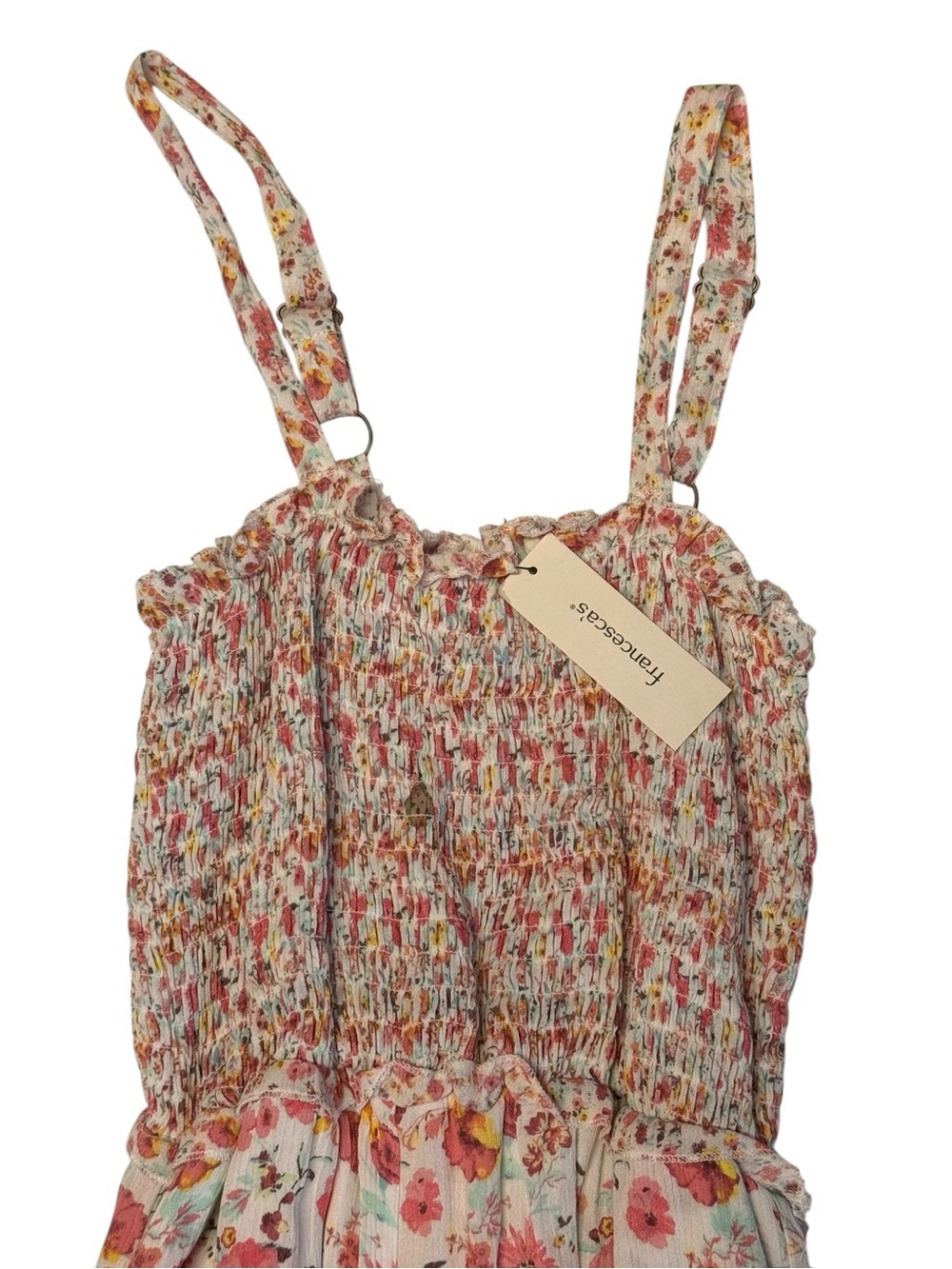 NWT Anthropologie Blue Rain Floral Pink Jumpsuit, XS - Picture 3 of 4